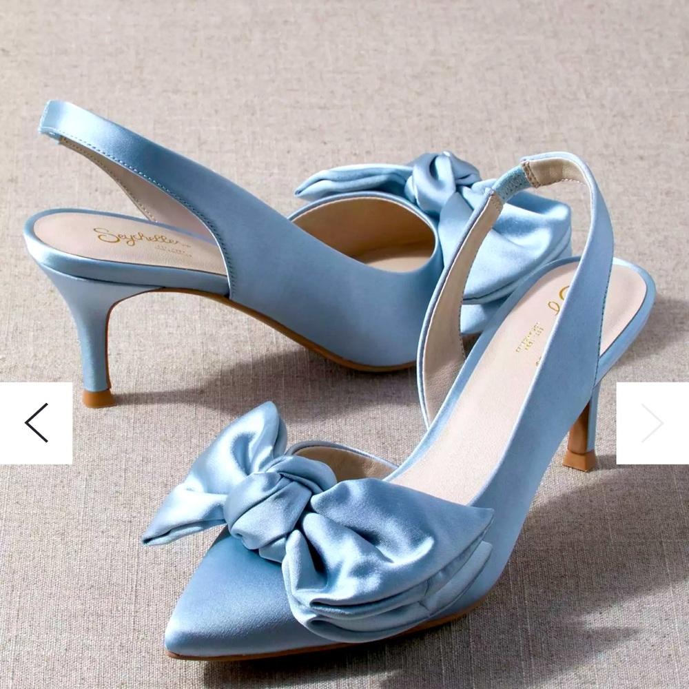 Seychelles Neve Blue Satin heels. Brand new, never worn.